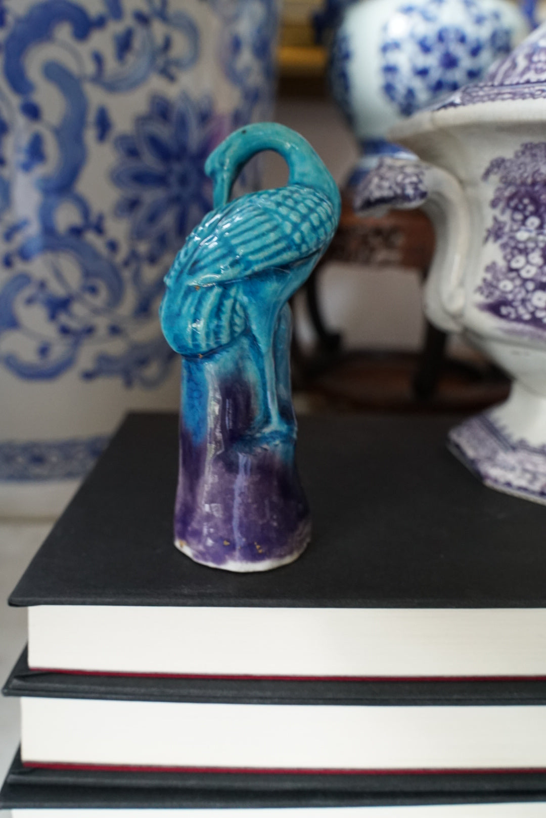 Vintage Turquoise Mud Bird Figurines