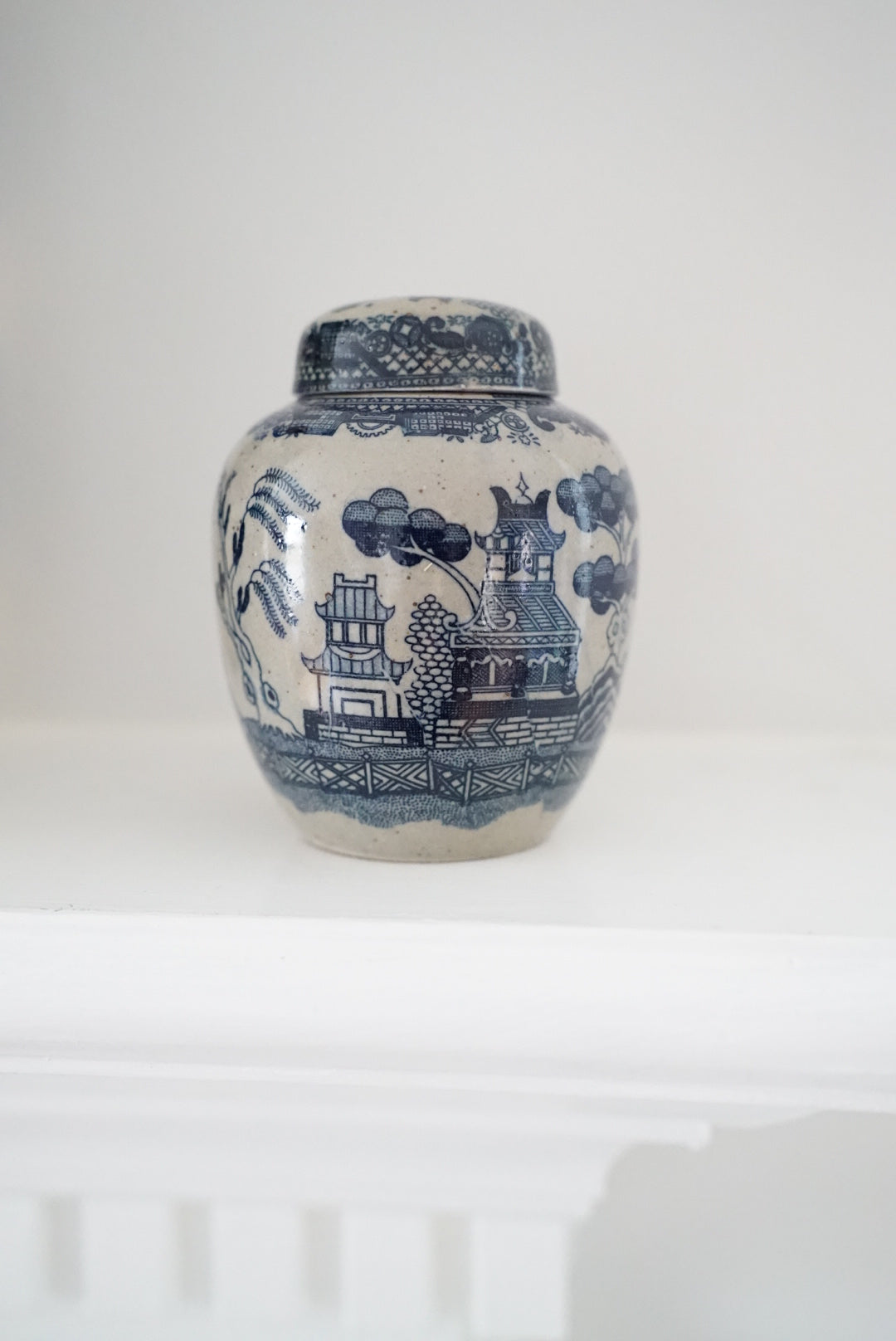 Vintage Petite Blue Willow Ginger Jar