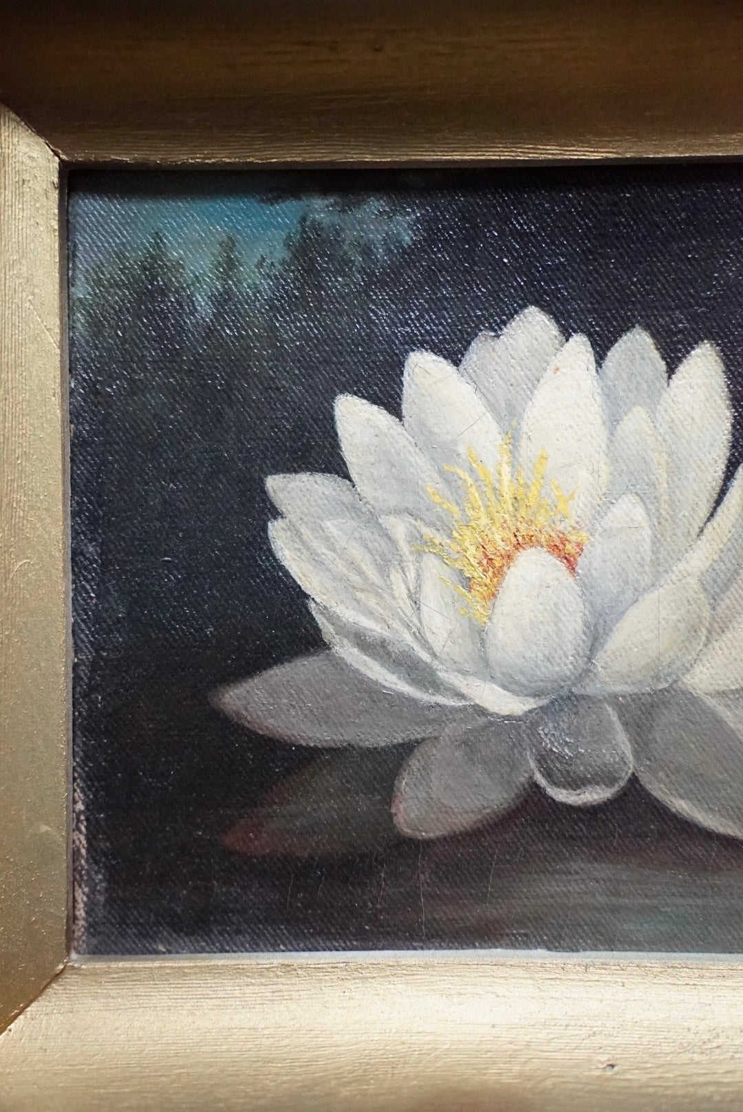 Antique Oil Painting — Water Lilly