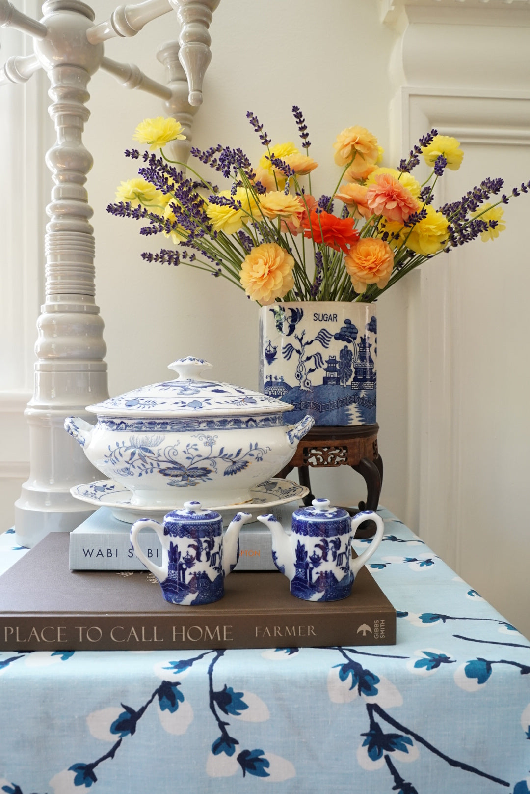 Vintage Blue Willow Salt and Pepper Shaker