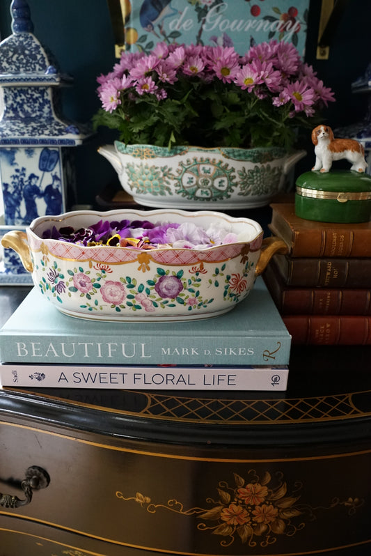 Vintage Floral Cachepot/Petite Footbath