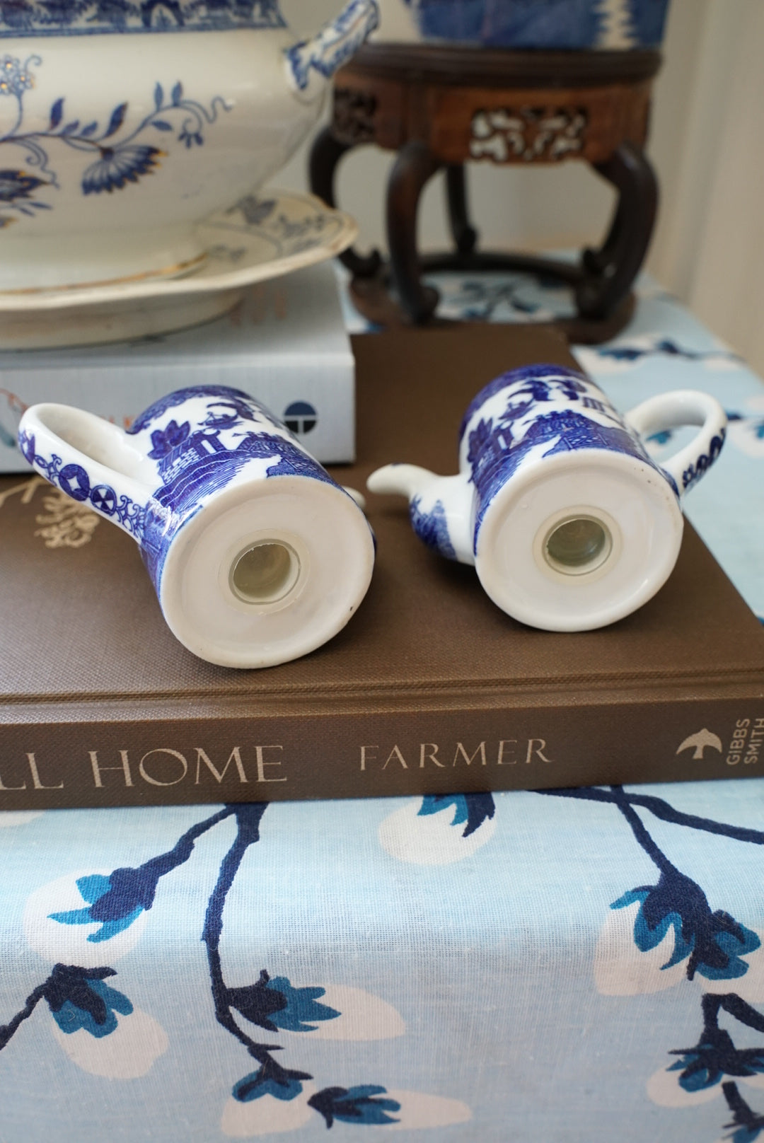 Vintage Blue Willow Salt and Pepper Shaker
