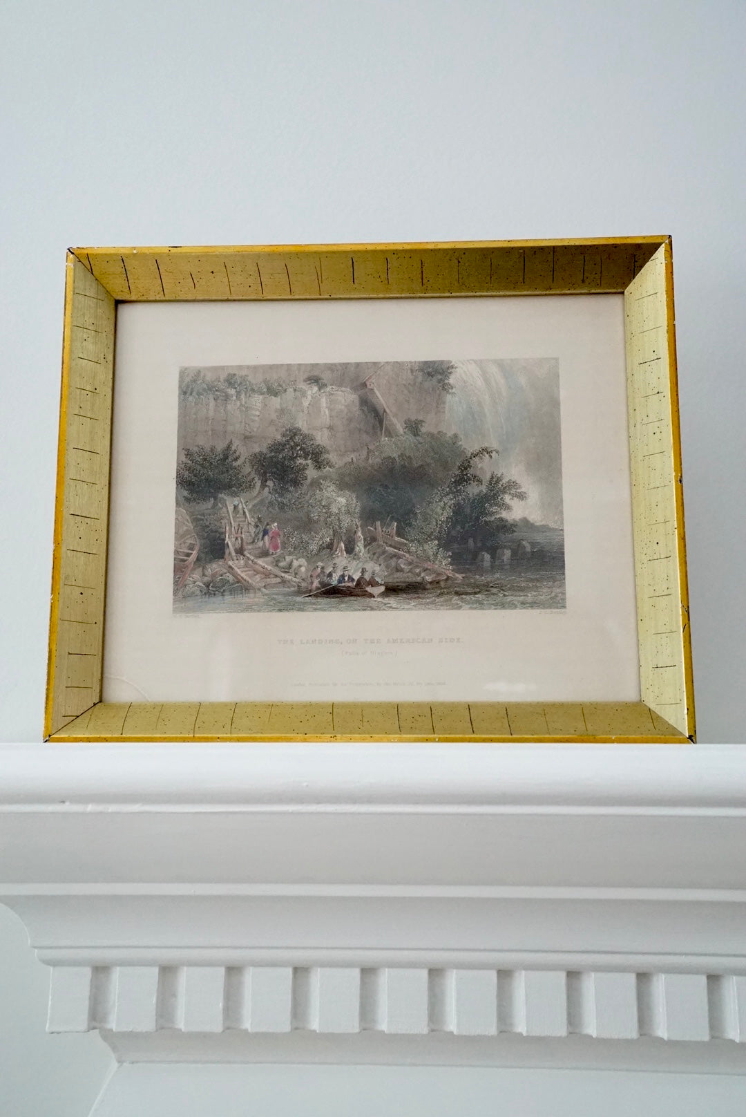 Antique Engraving - “The Landing, On the American Side” c. 1838