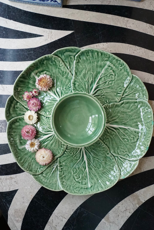 Vintage Bordallo Chip and Dip Platter