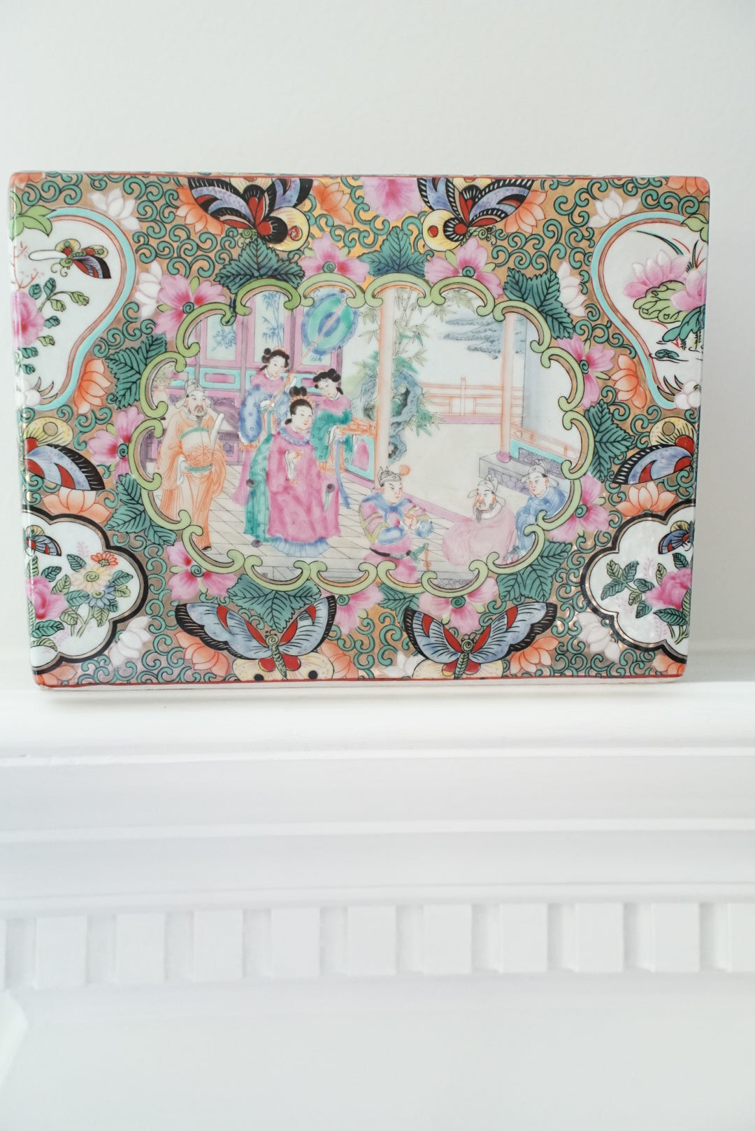 Vintage Rose Medallion Cachepot