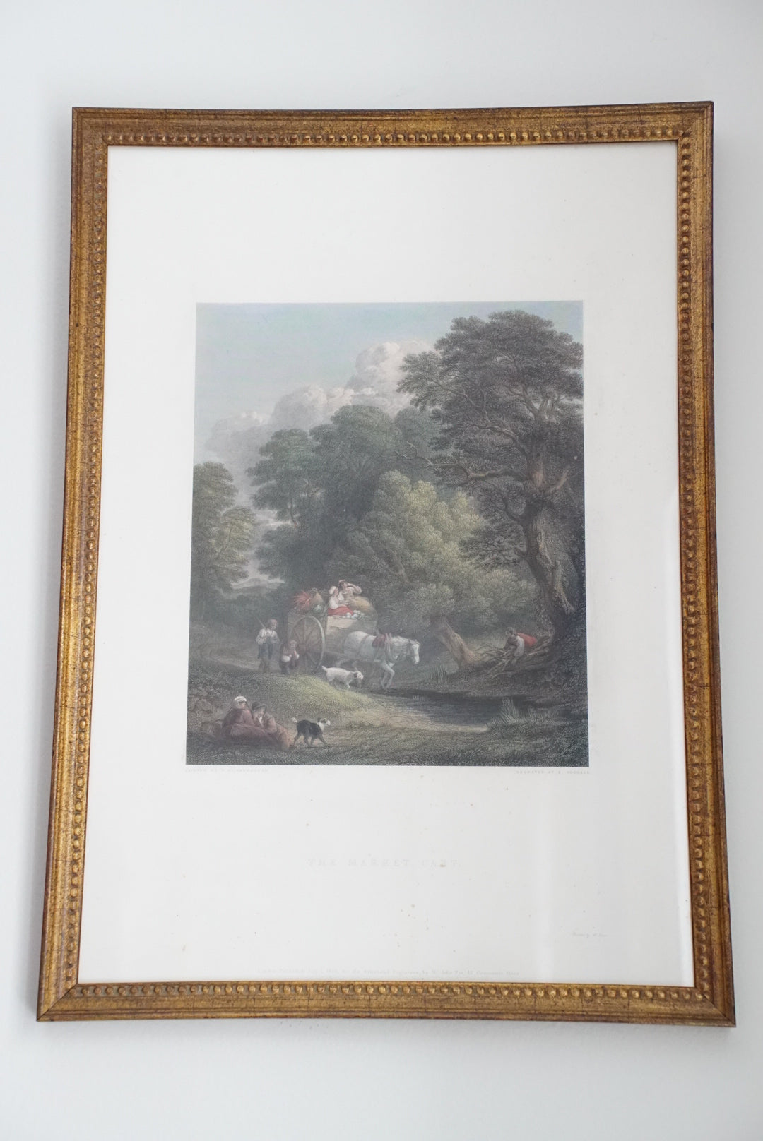 Antique Engraving — “The Market Cart” c. 1836