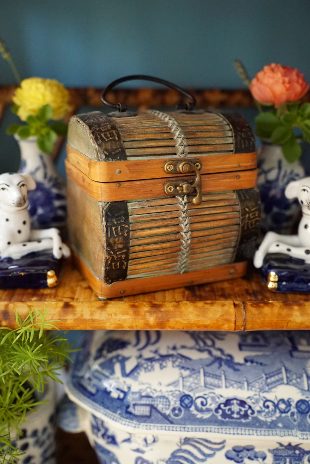 Vintage Small Bamboo Chest
