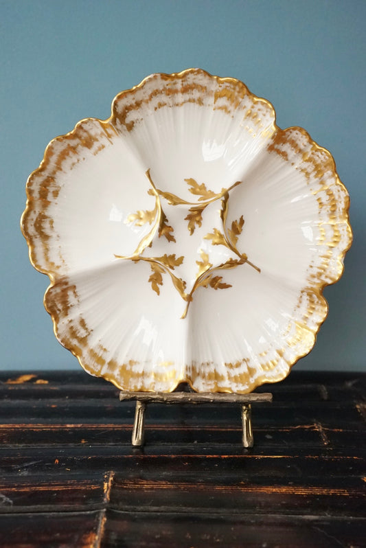Antique T&V Limoges Scalloped Oyster Plate