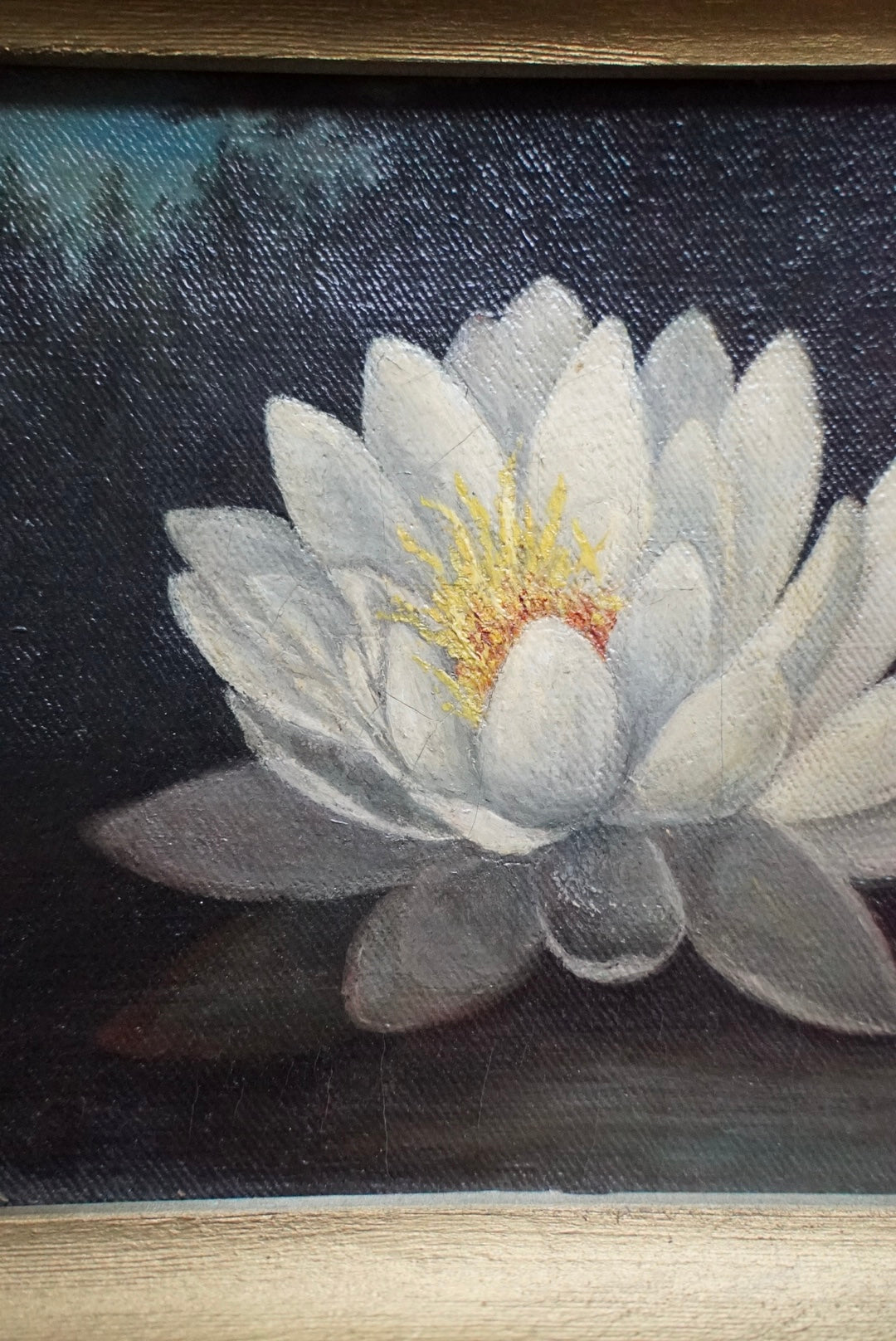 Antique Oil Painting — Water Lilly