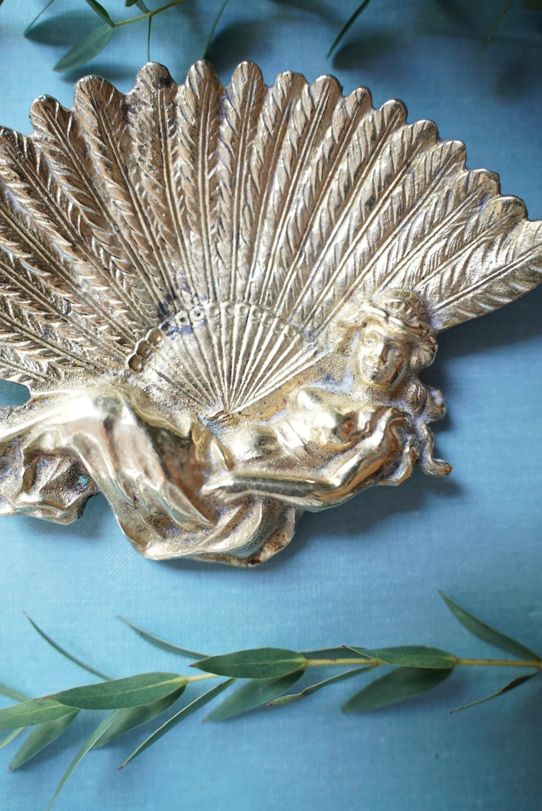 Vintage Art Nouveau Brass Tray