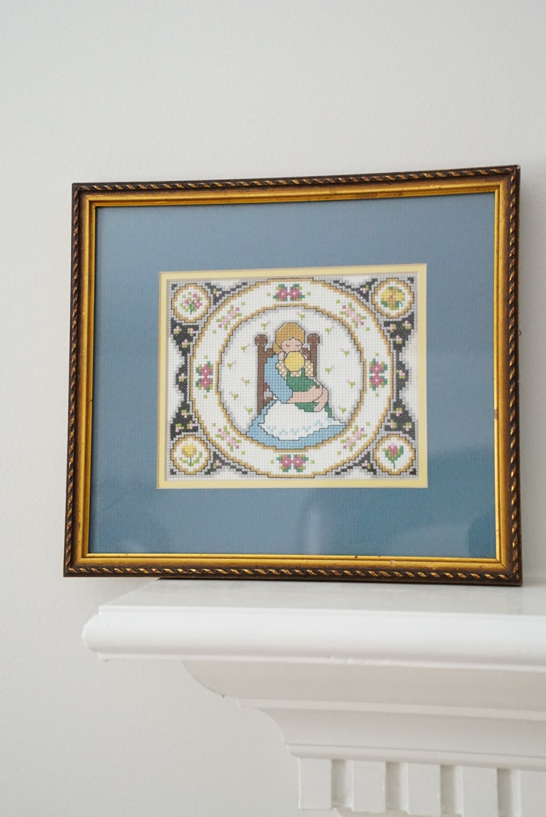 Vintage Mother and Child Needle Point