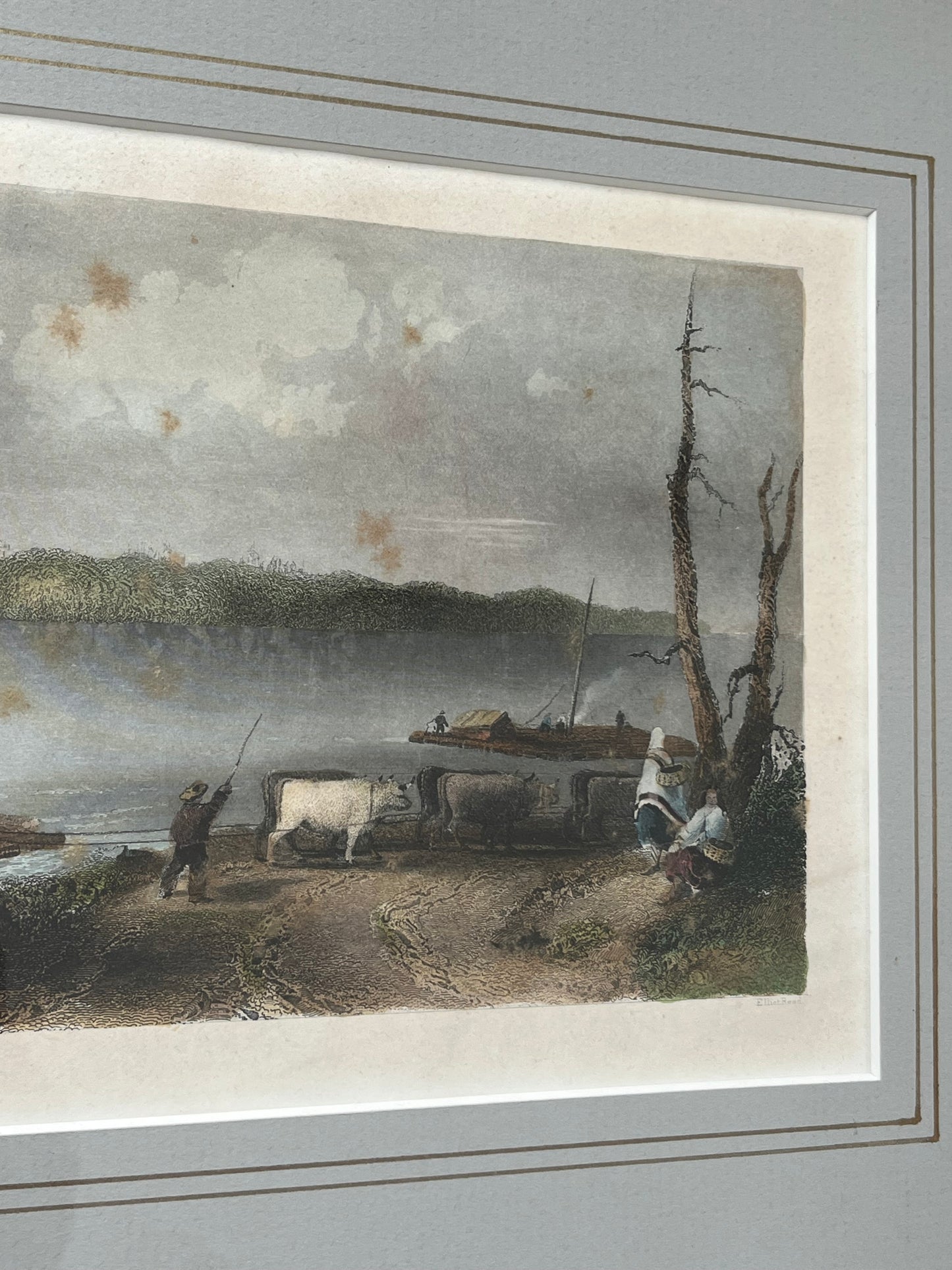 Antique Engraving — “Navy Island” c. 1845