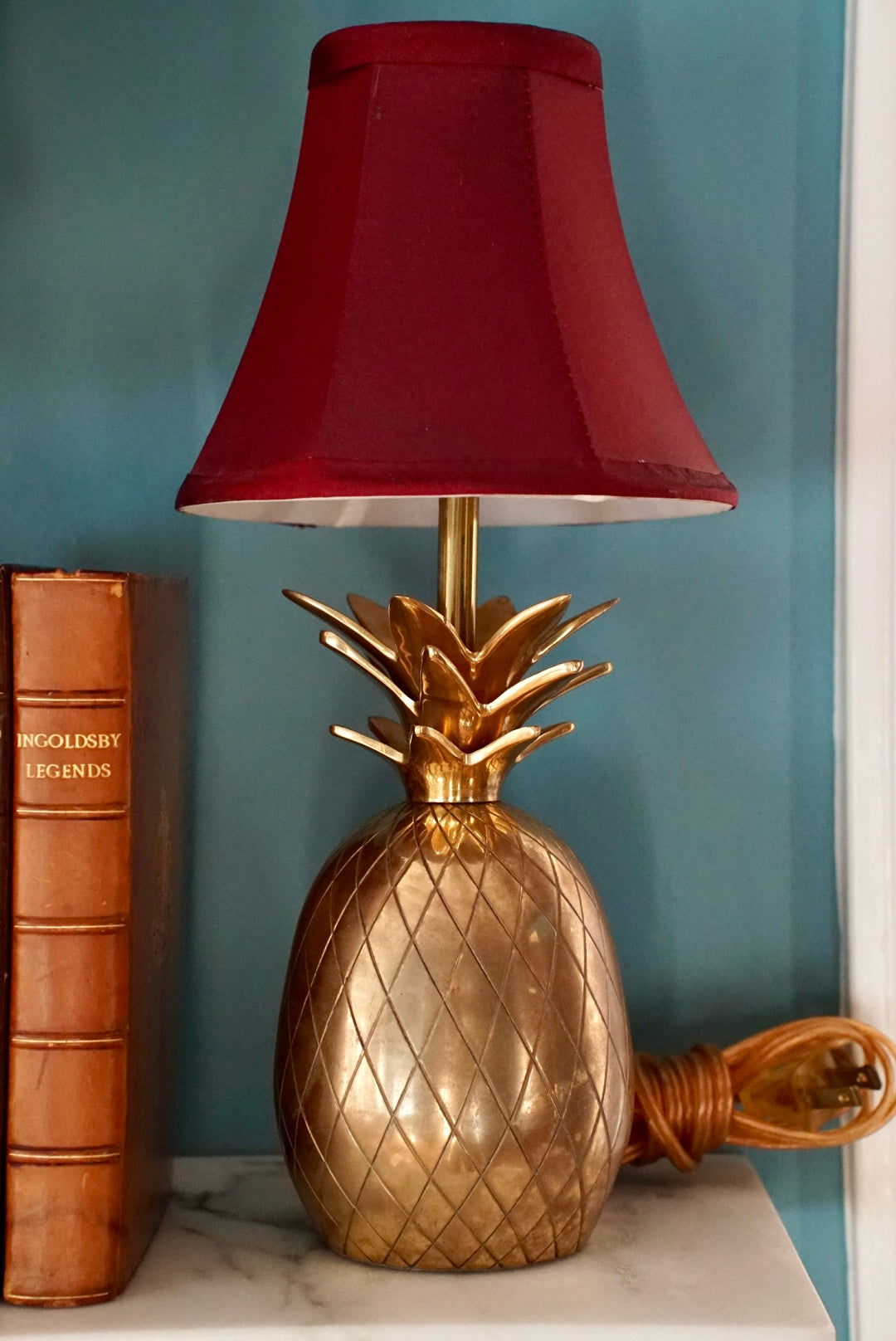 Vintage Brass Pineapple Lamp (No shade)