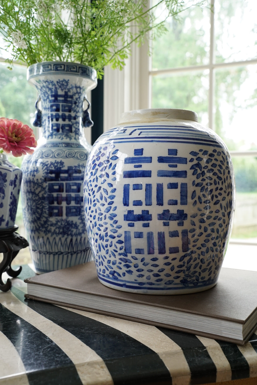 Vintage Double Happiness Ginger Jar (Lidless)