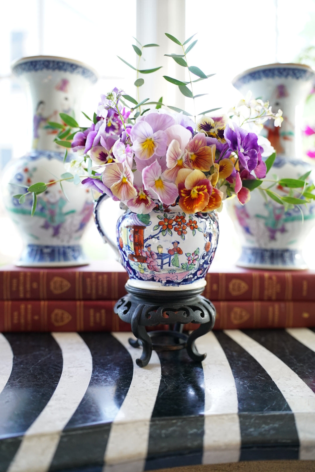 Antique Petite Georgian Transferware Jug — “Boy in the Door”