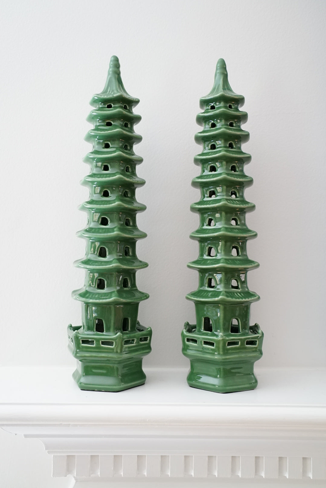 Green Glazed Pagodas-Three Sizes