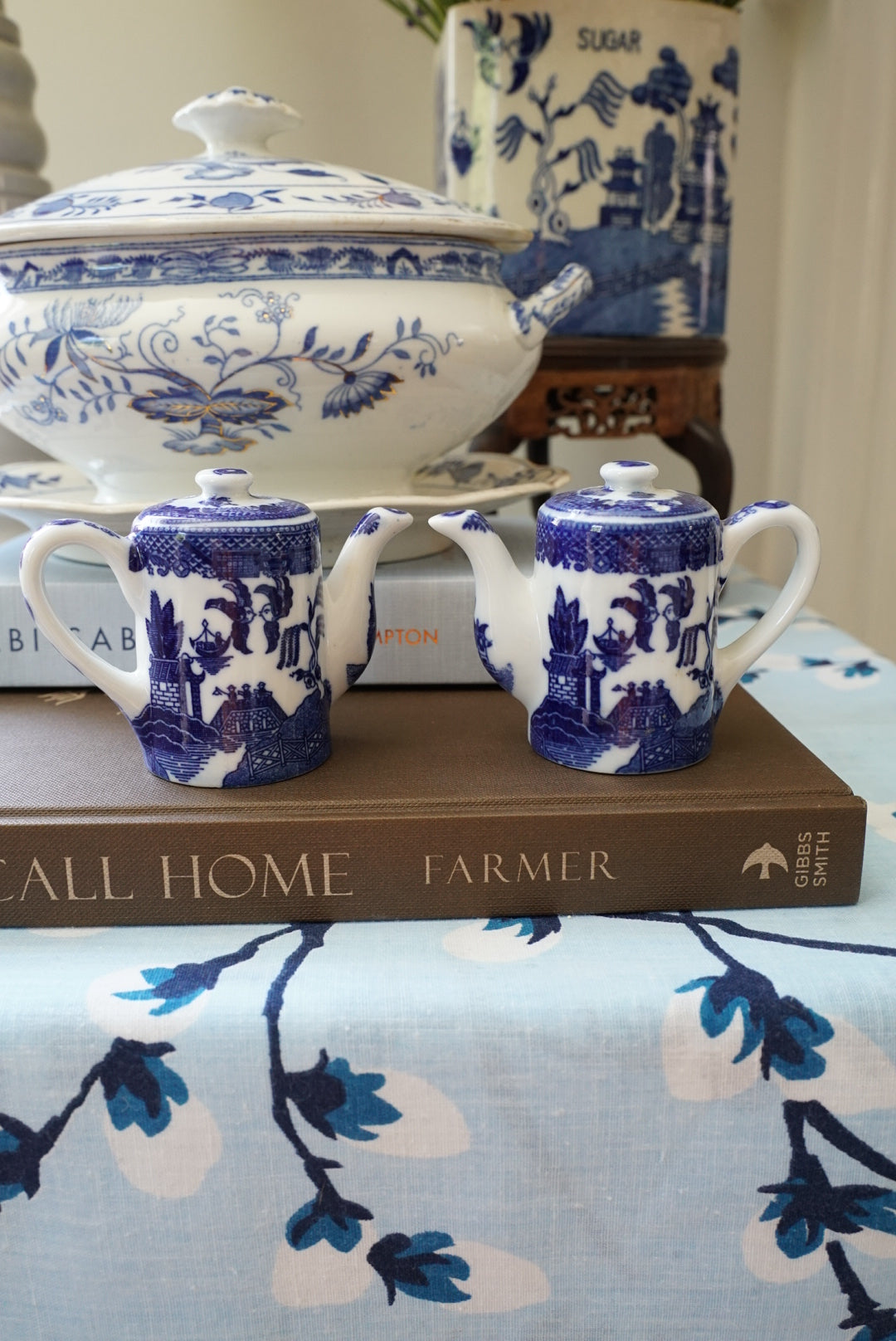 Vintage Blue Willow Salt and Pepper Shaker