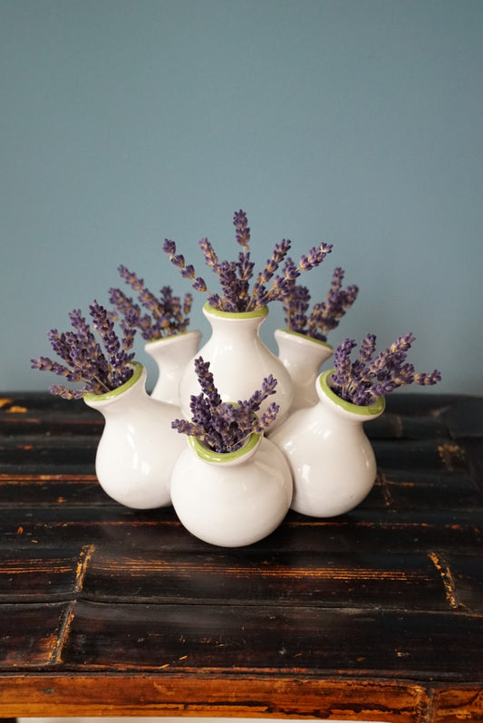 Italian Vintage Bud Vase Cluster/Frog