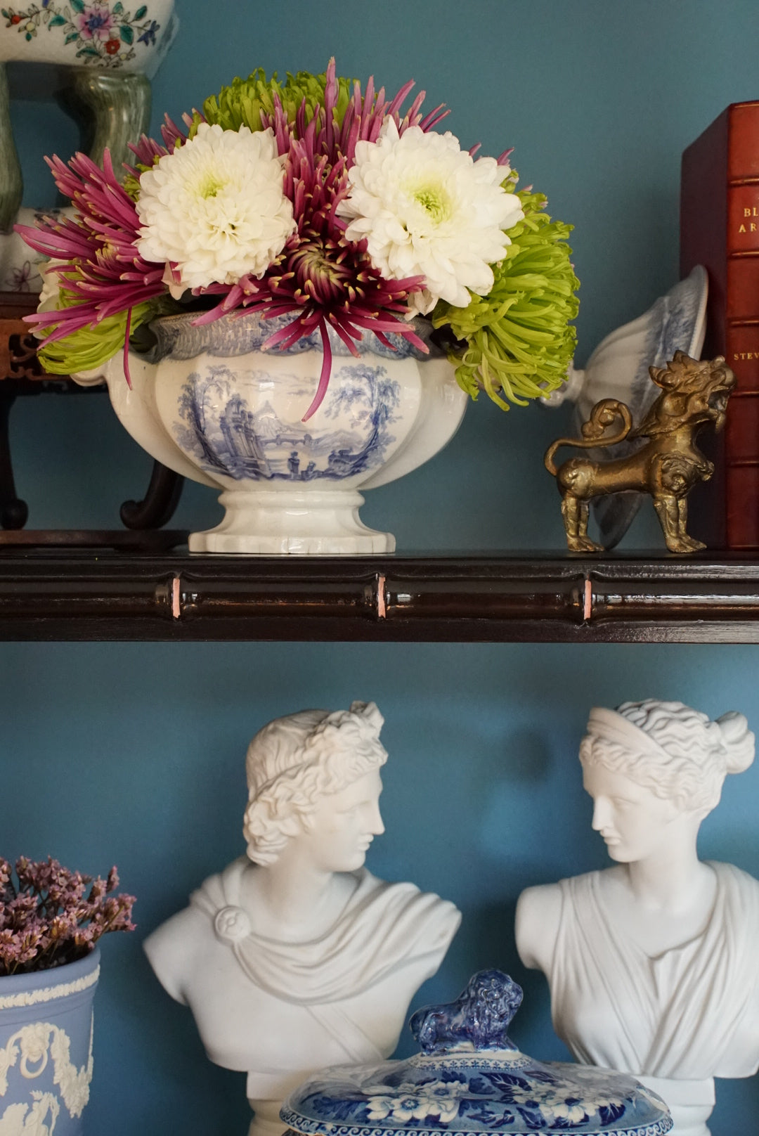 Antique Blue and White Transferware Tureen