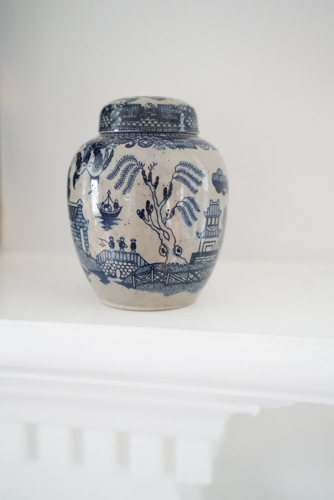 Vintage Petite Blue Willow Ginger Jar