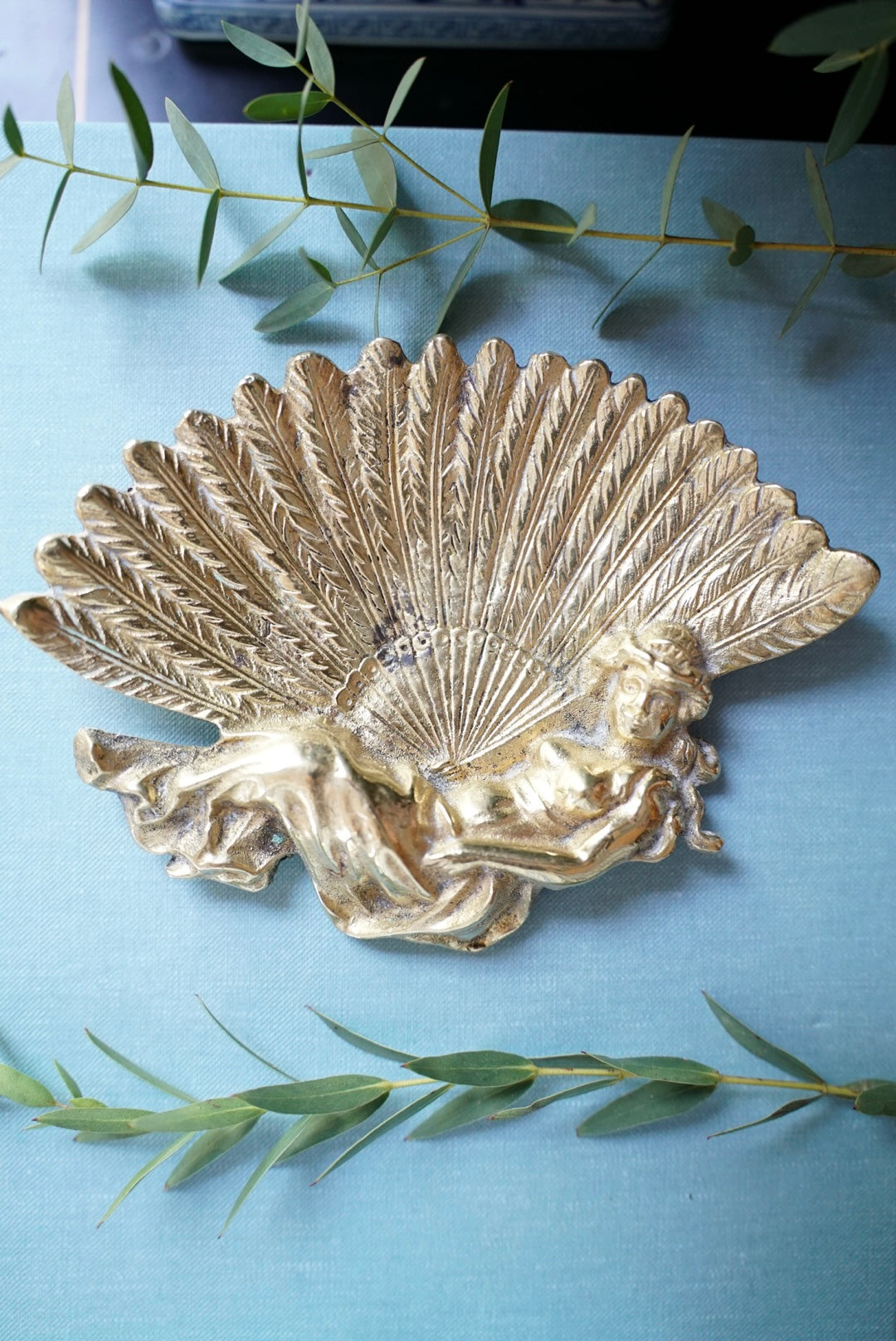 Vintage Art Nouveau Brass Tray