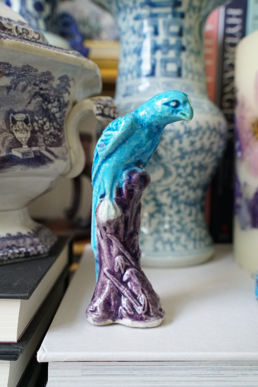 Vintage Turquoise Mud Bird Figurines
