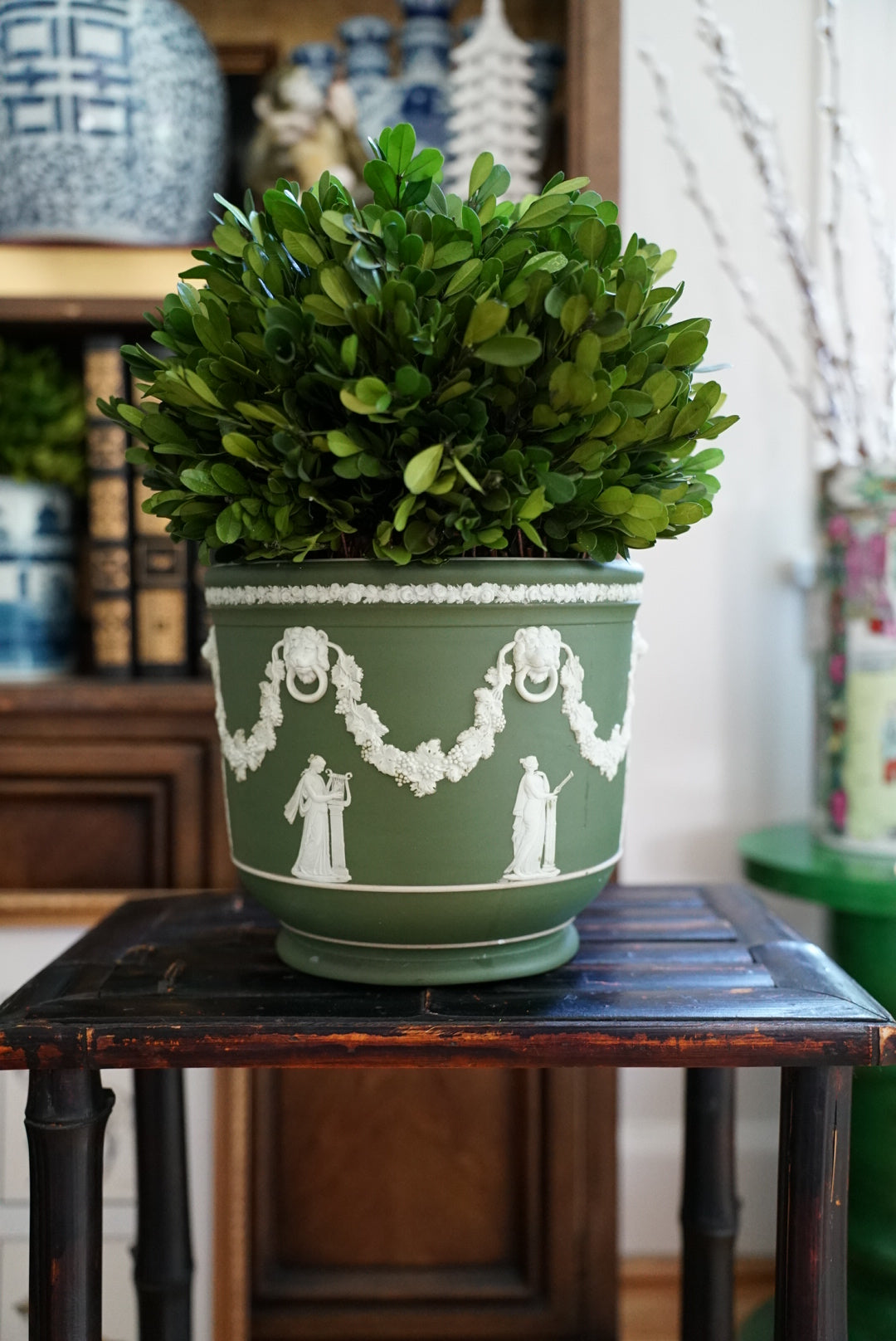 Antique Large Wedgwood Green “Muses” Jardiniere (Please Read)