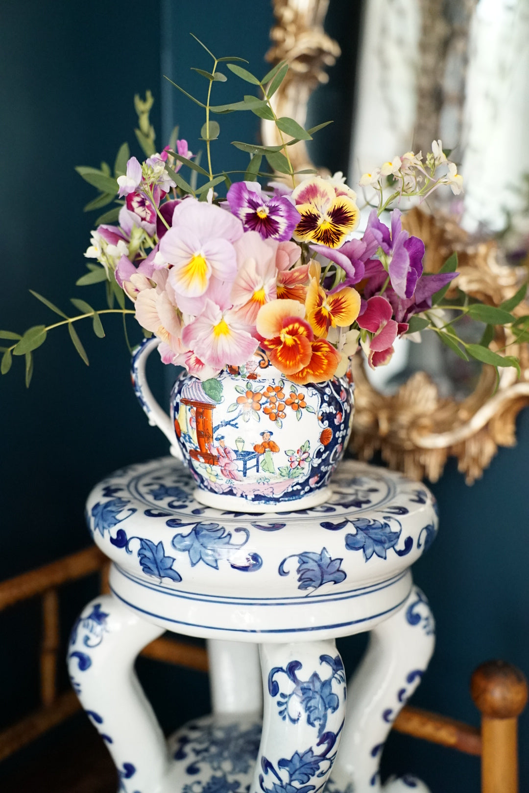 Antique Petite Georgian Transferware Jug — “Boy in the Door”