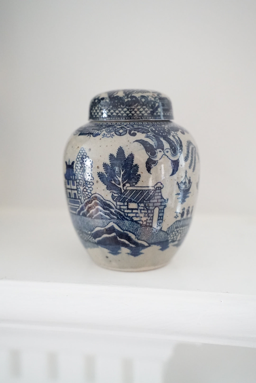 Vintage Petite Blue Willow Ginger Jar