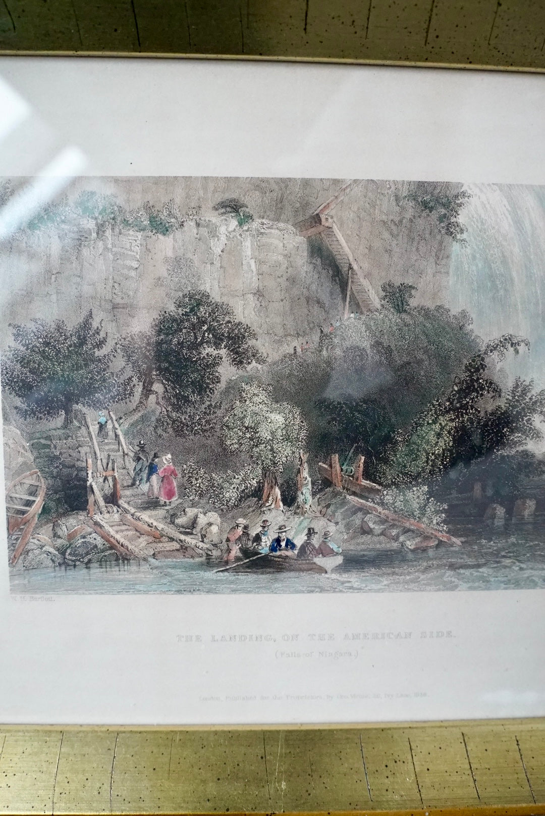 Antique Engraving - “The Landing, On the American Side” c. 1838