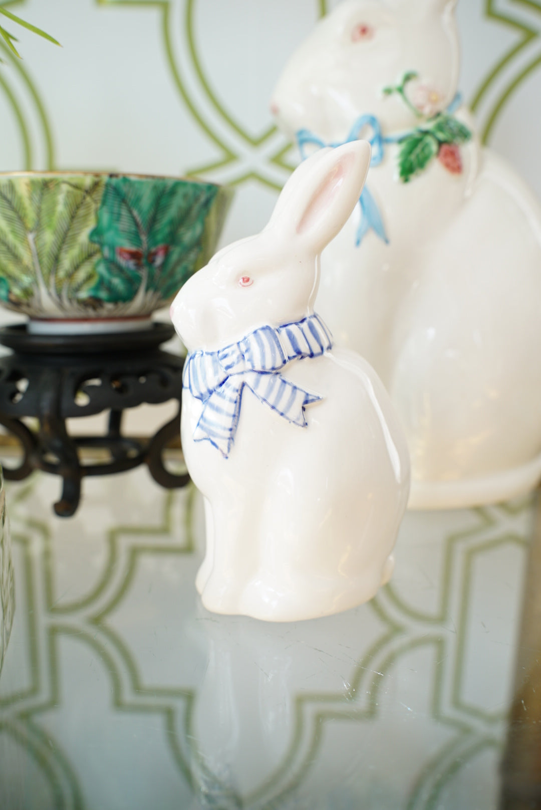 Vintage Haldon Group Blue Striped Bunny