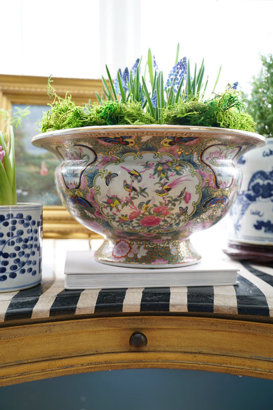 XL Vintage Rose Canton Centerpiece Bowl