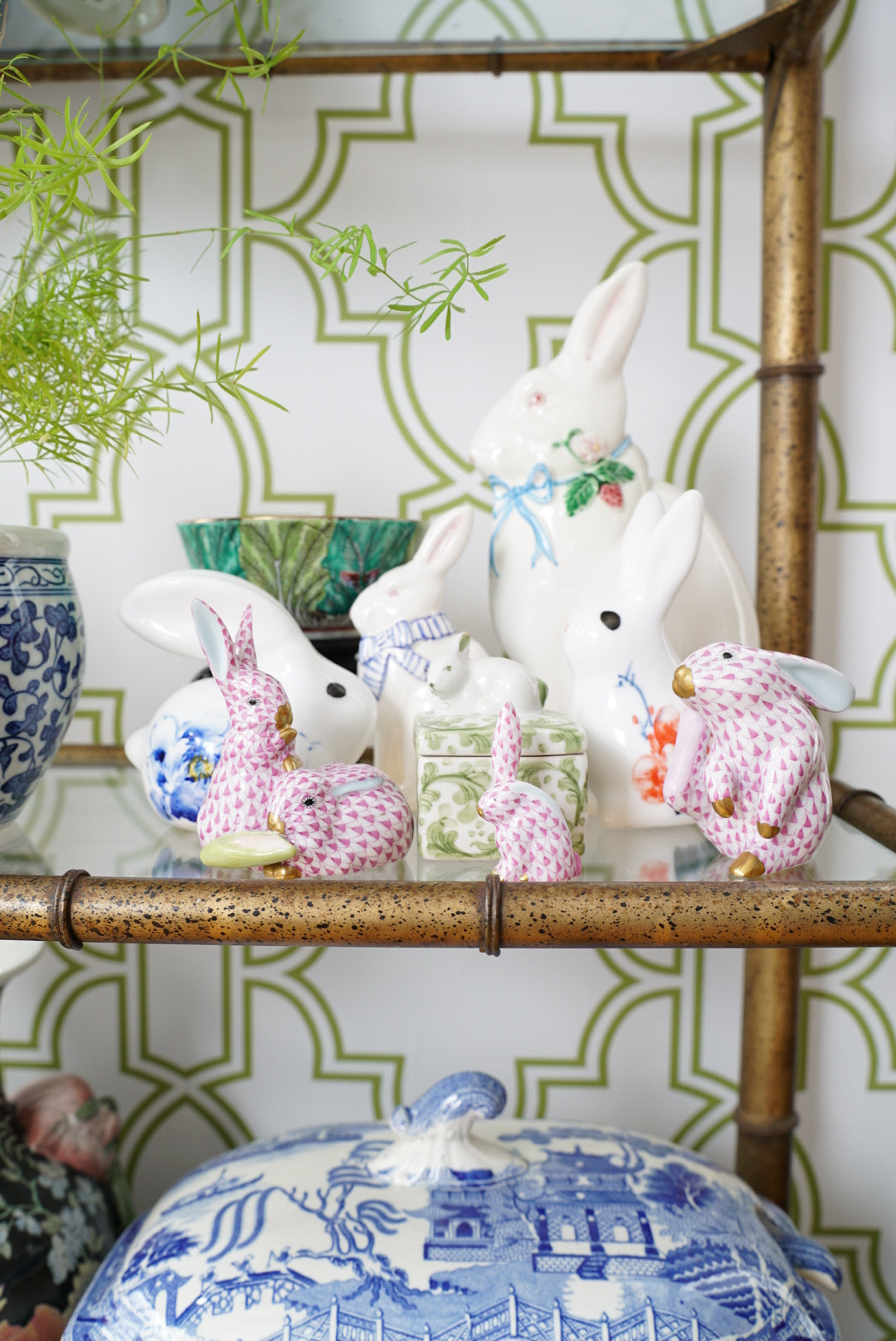 Vintage Haldon Group Blue Striped Bunny