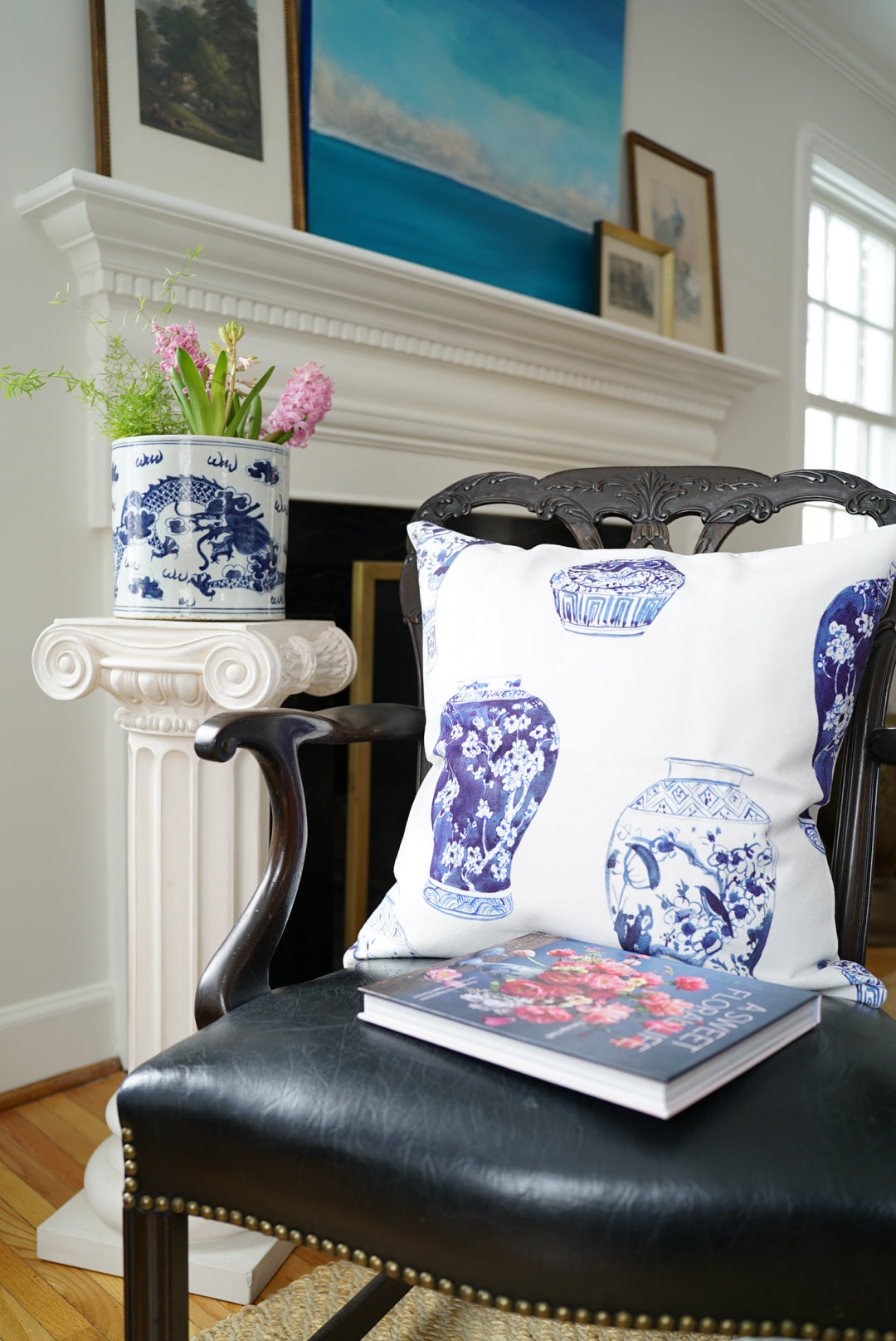 Blue and White Ginger Jars Decorative Pillow