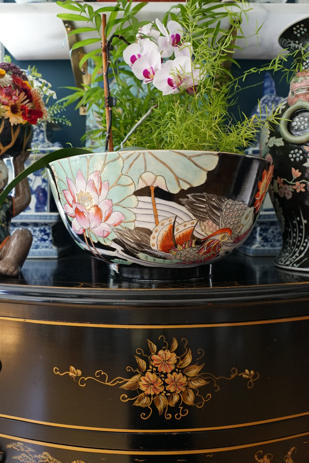 12” XL Famille Noire Centerpiece Bowl