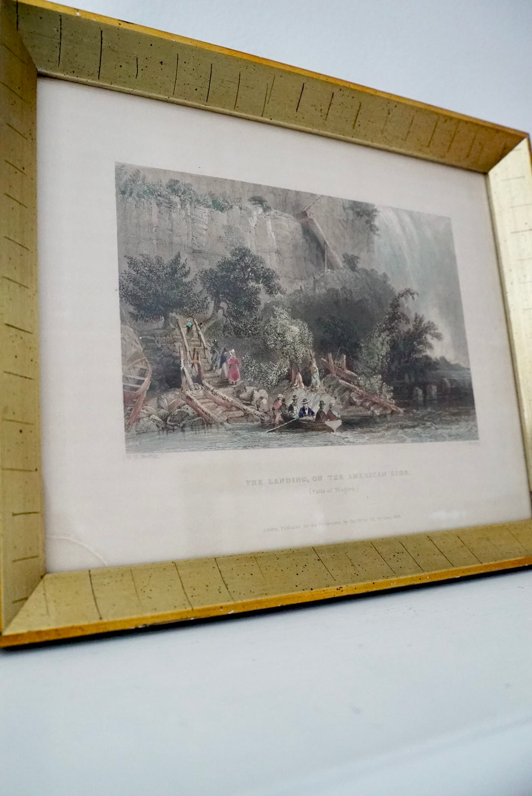 Antique Engraving - “The Landing, On the American Side” c. 1838