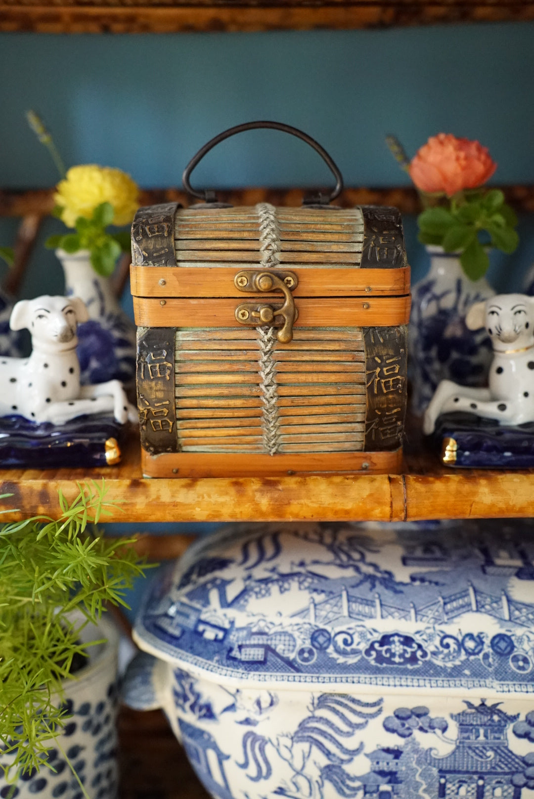 Vintage Small Bamboo Chest