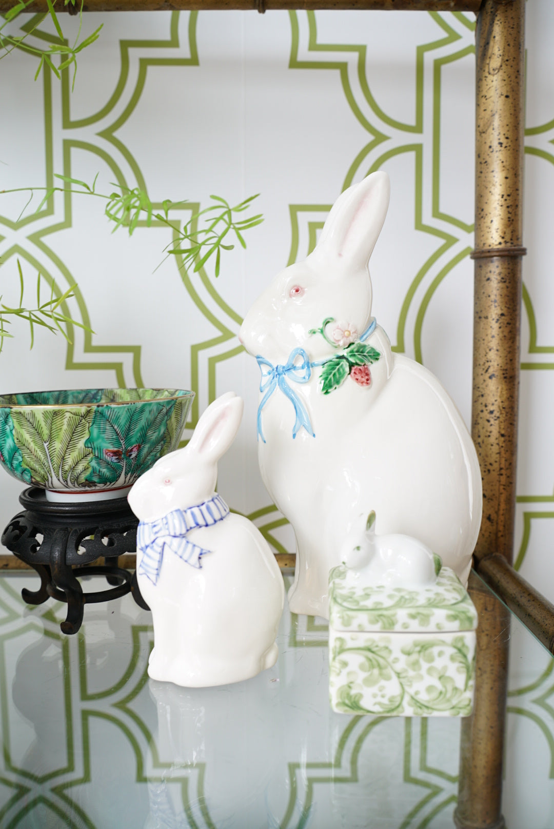 Vintage Haldon Group Blue Striped Bunny