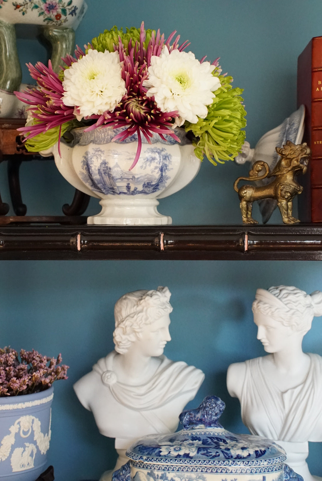 Antique Blue and White Transferware Tureen