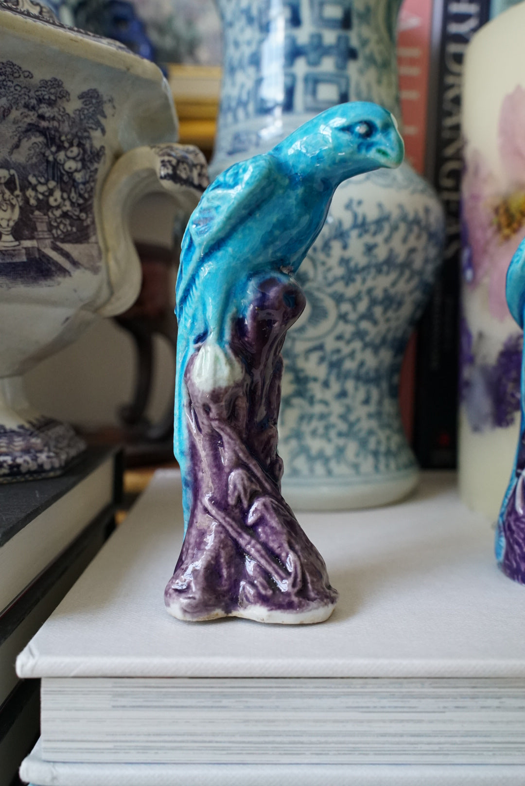 Vintage Turquoise Mud Bird Figurines