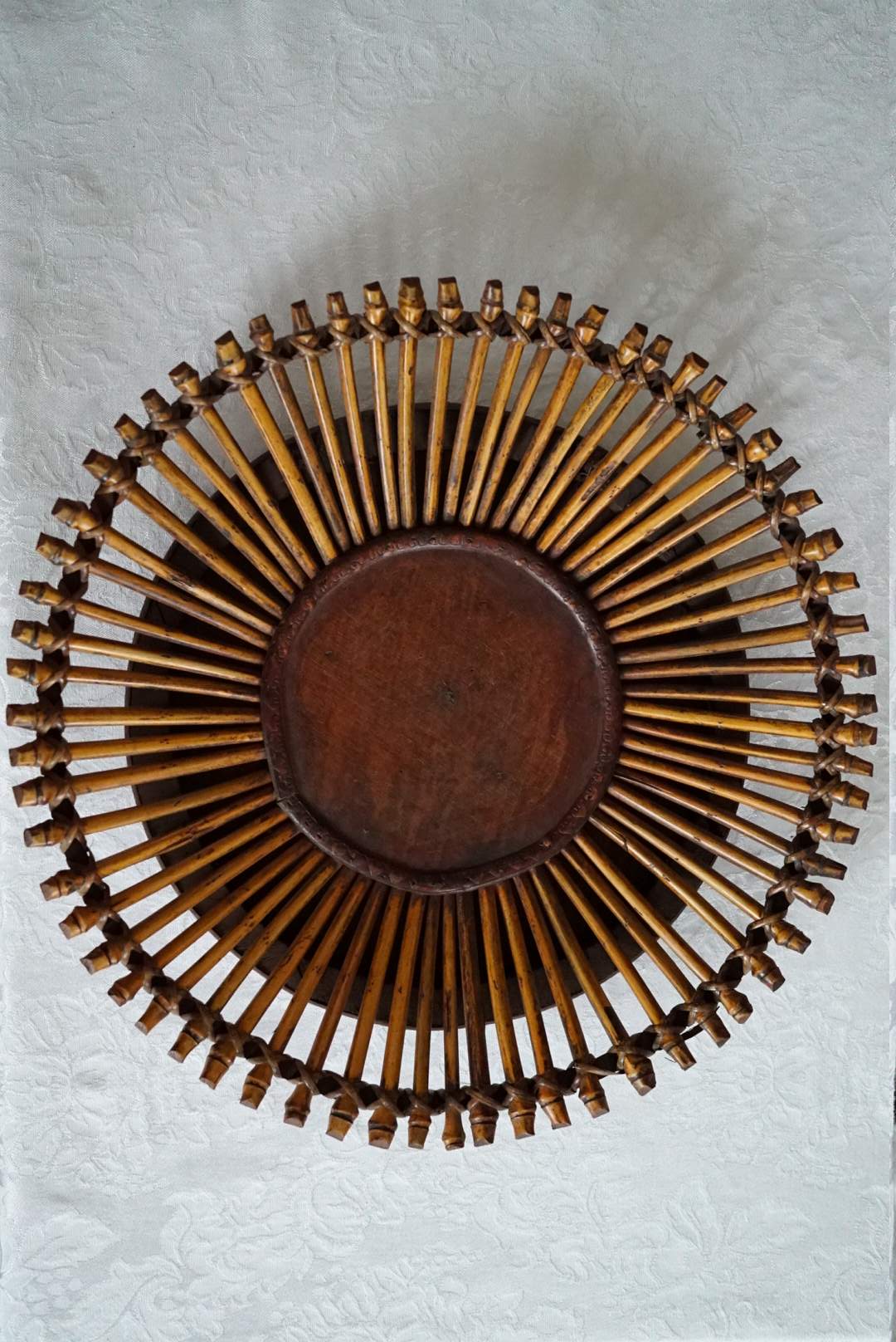 Vintage Sunburst Bamboo Tray