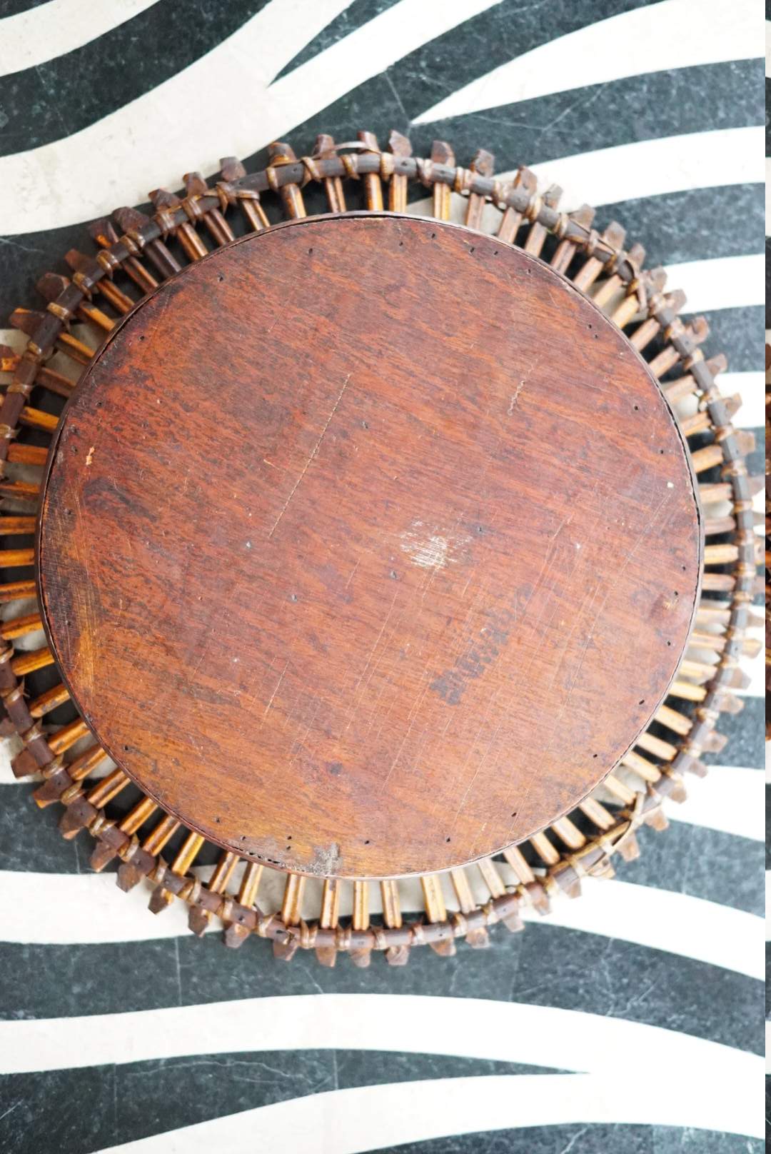 Vintage Sunburst Bamboo Tray