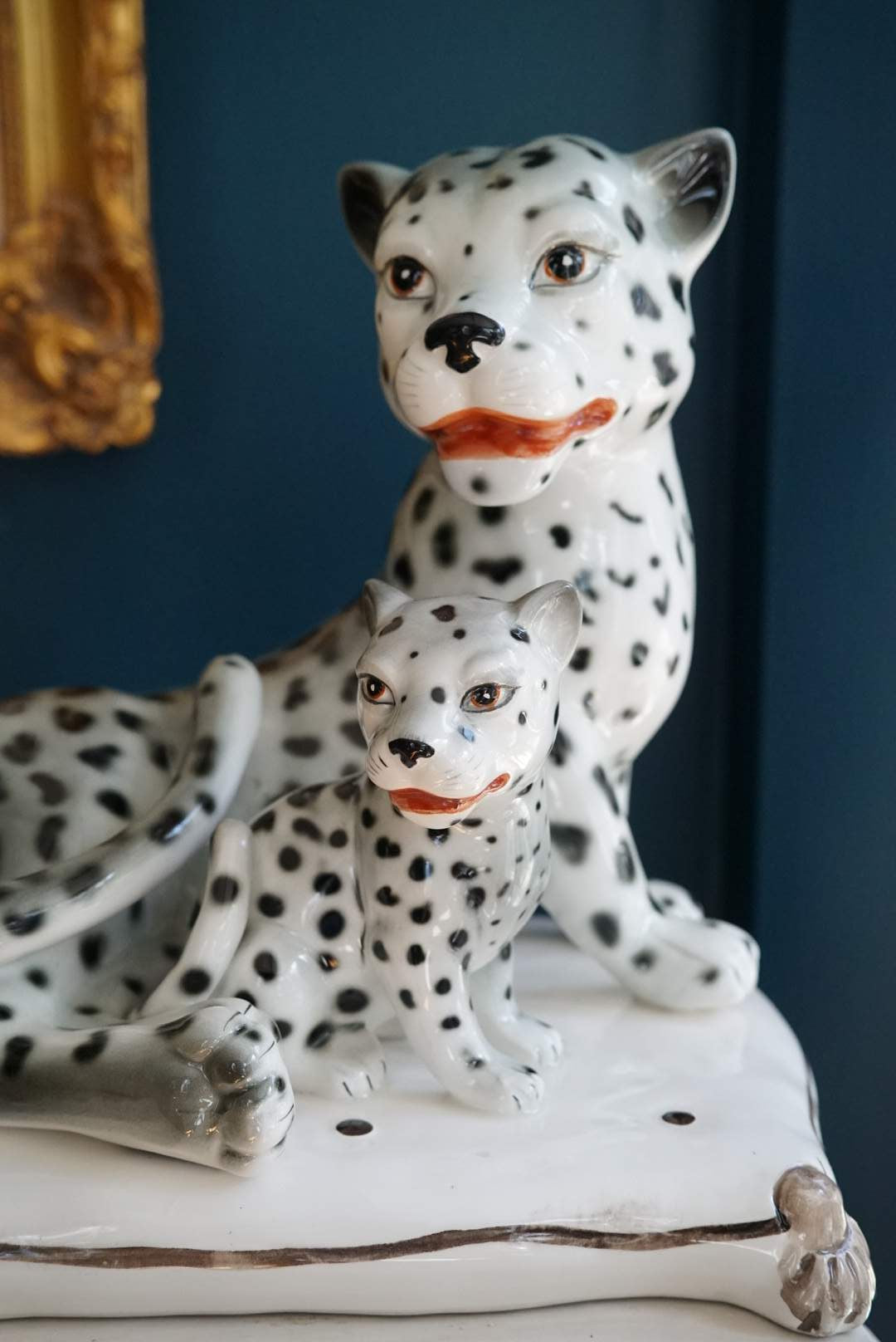 Large Vintage Italian Snow Leopards