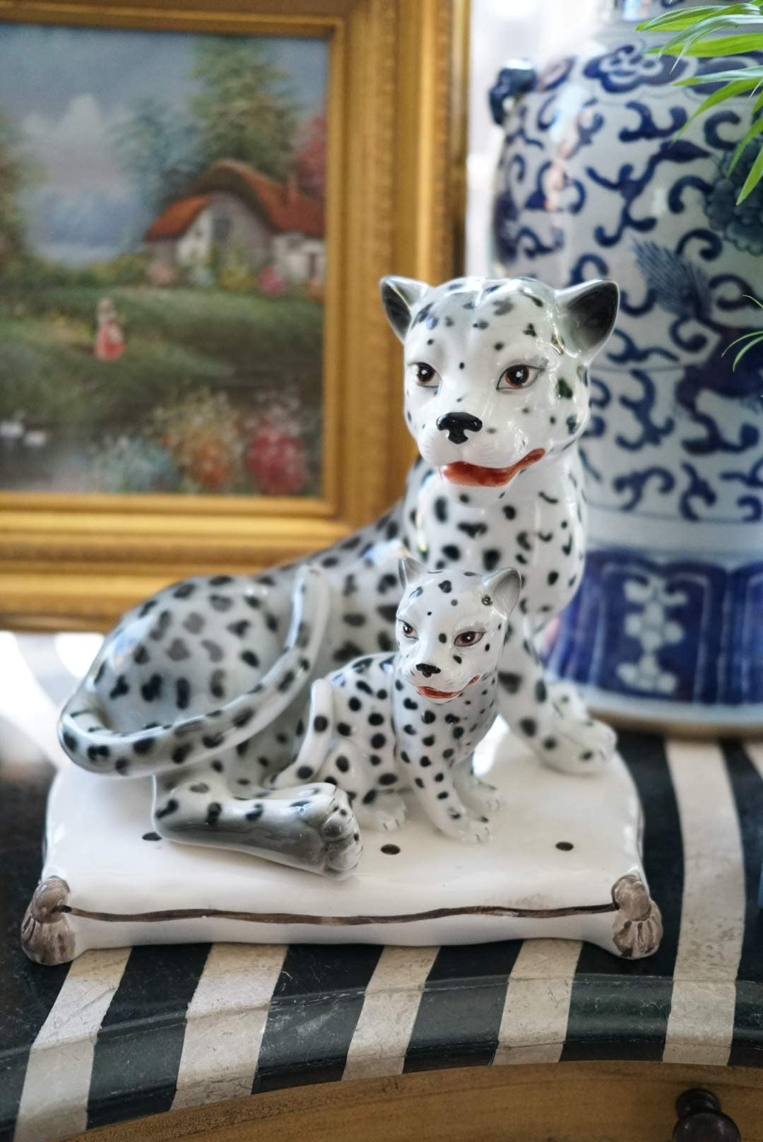 Large Vintage Italian Snow Leopards