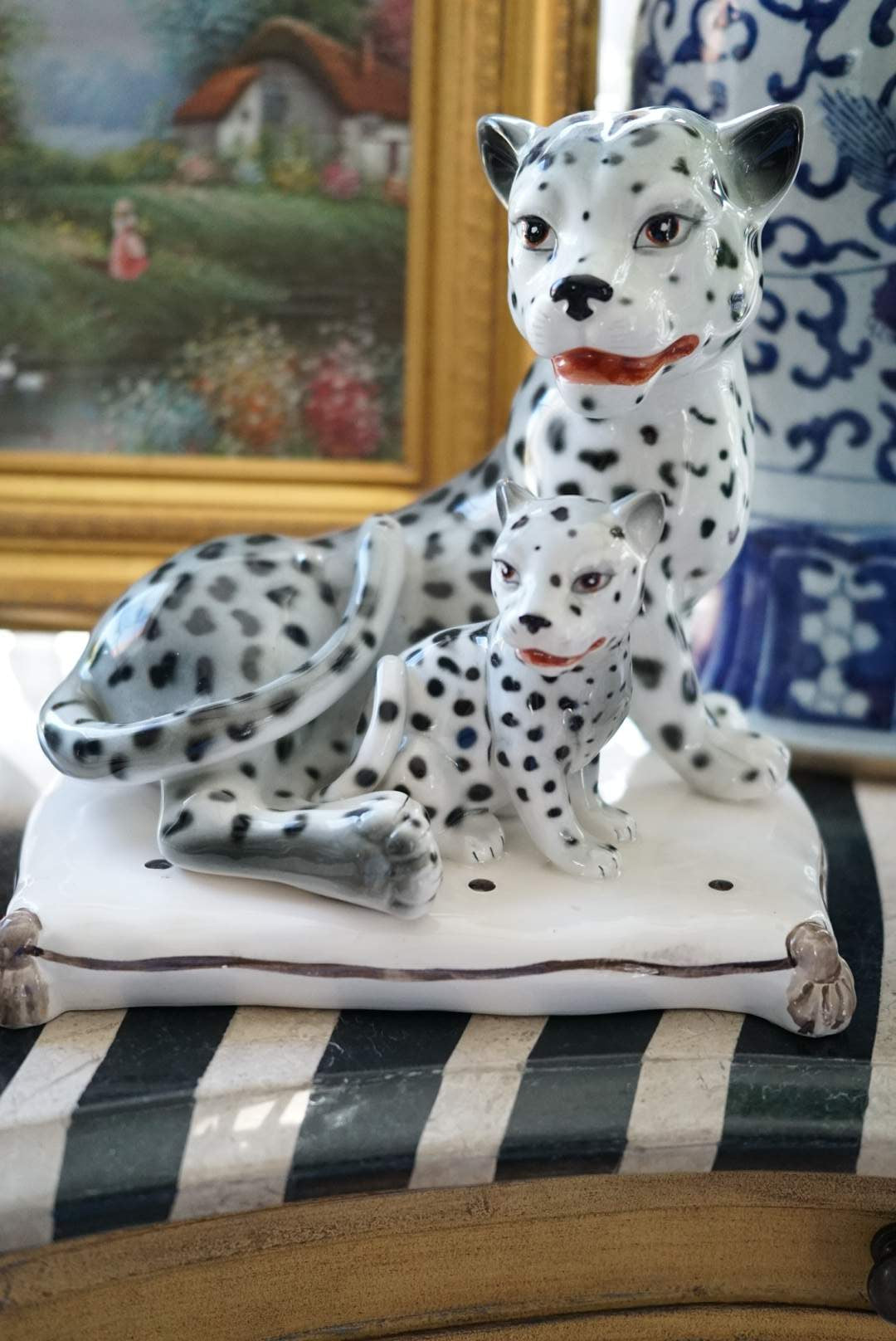 Large Vintage Italian Snow Leopards
