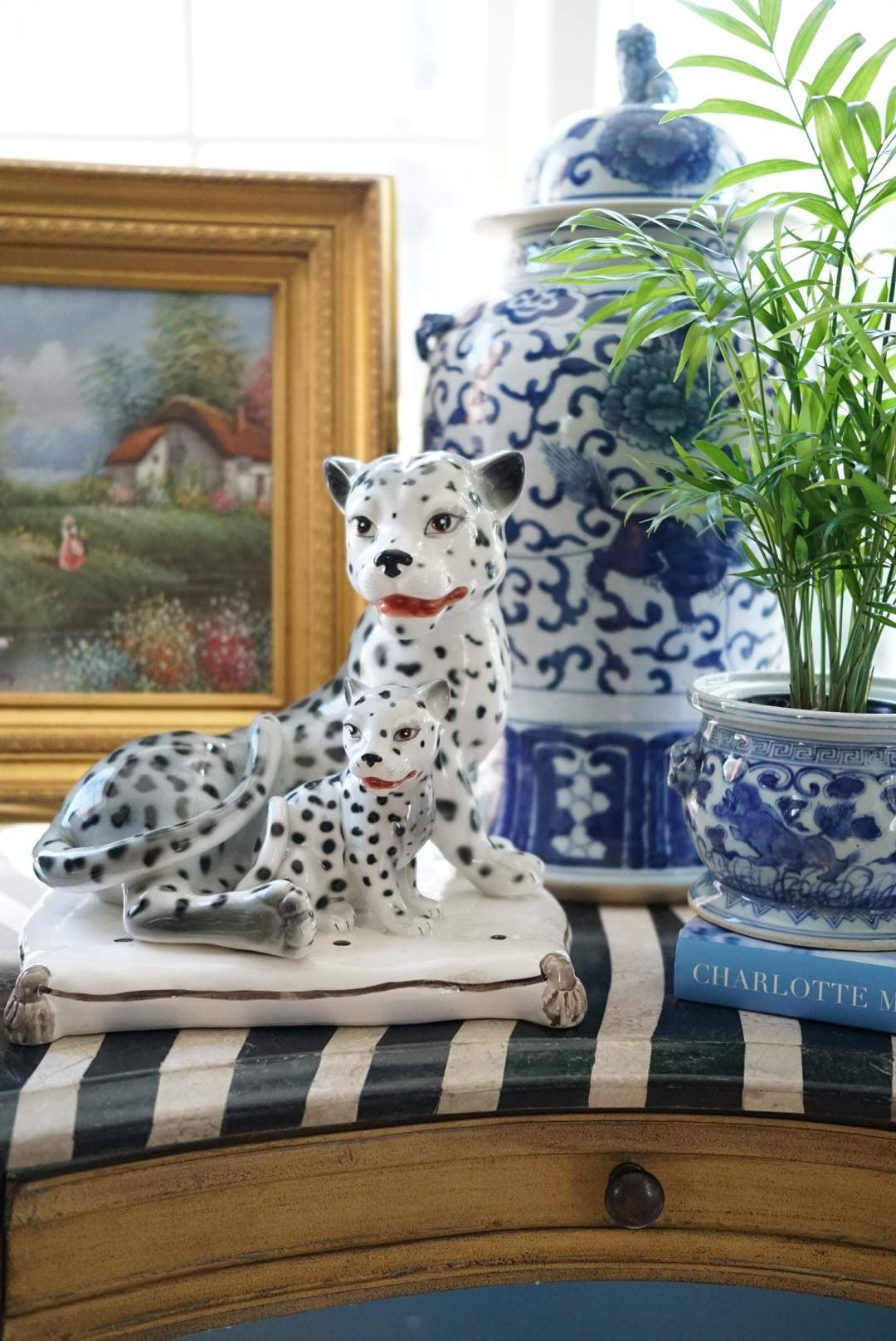 Large Vintage Italian Snow Leopards