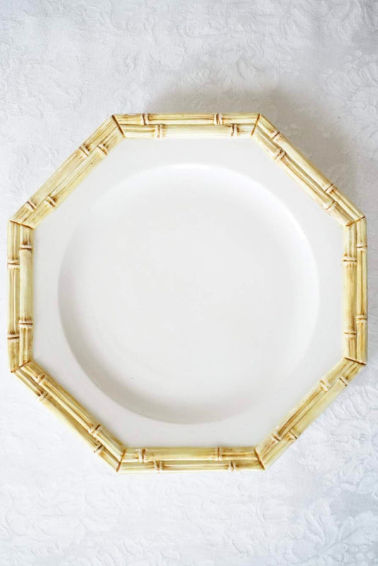 Set of 5 — Made in Italy Octagon Bamboo Dinner Plate