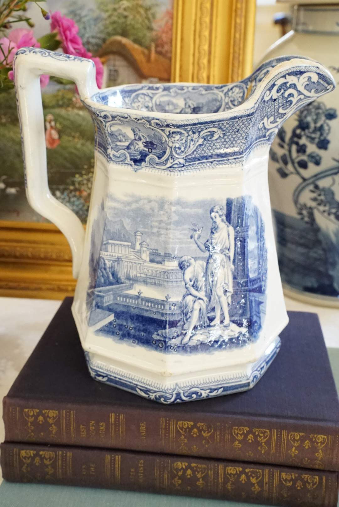 Antique Large Ironstone J. Clementson Sydenham Pitcher (As is)