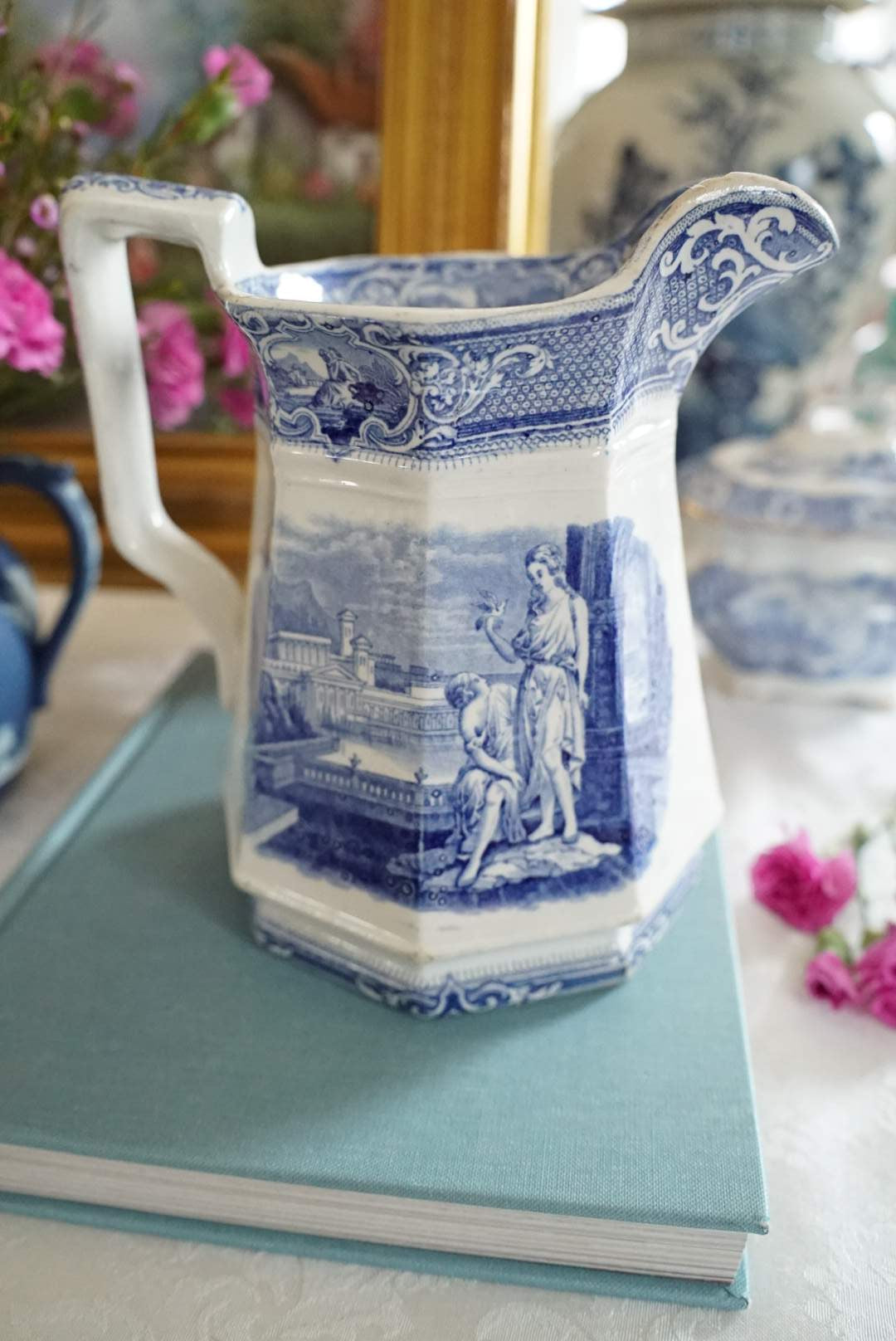 Antique Large Ironstone J. Clementson Sydenham Pitcher (As is)