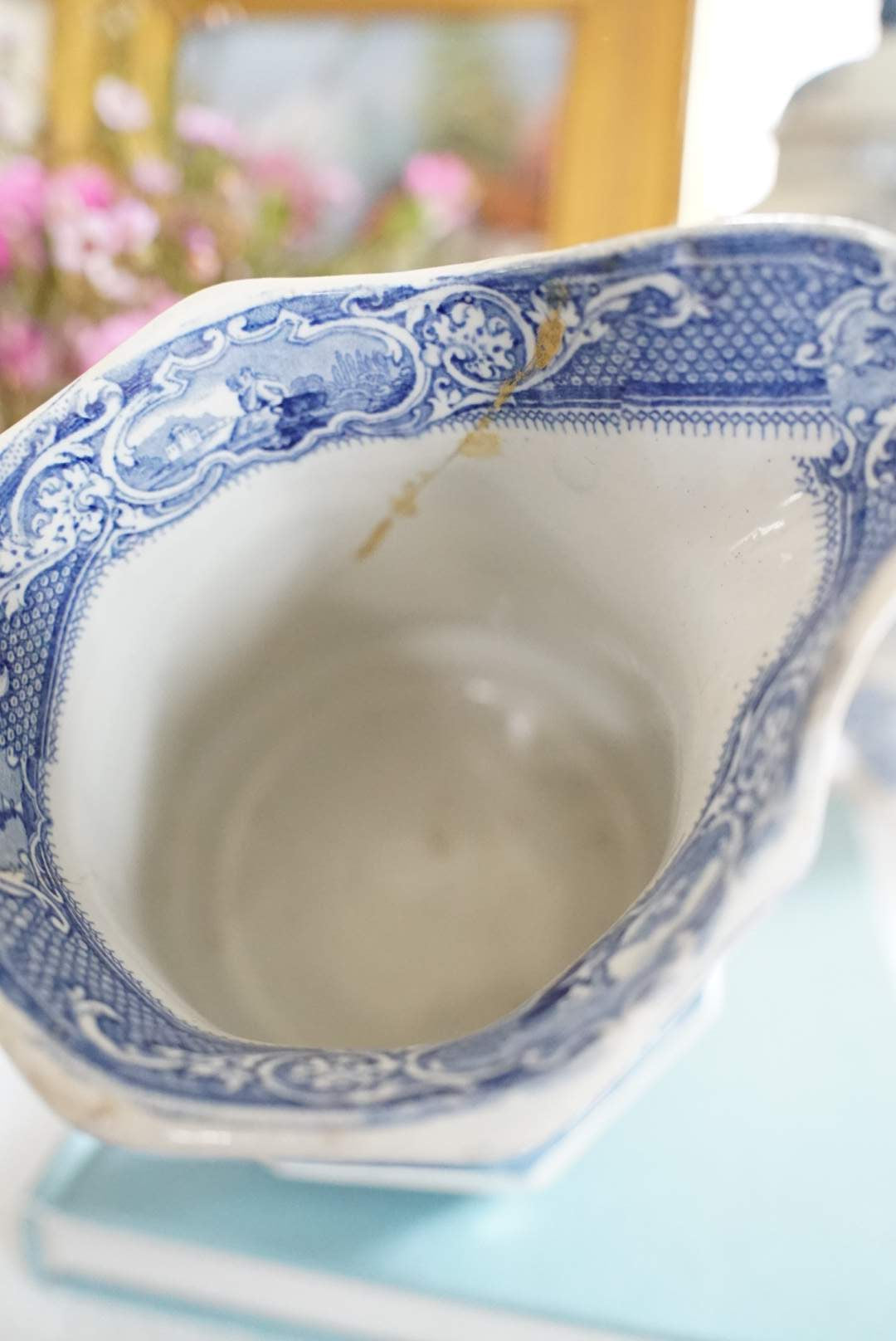 Antique Large Ironstone J. Clementson Sydenham Pitcher (As is)